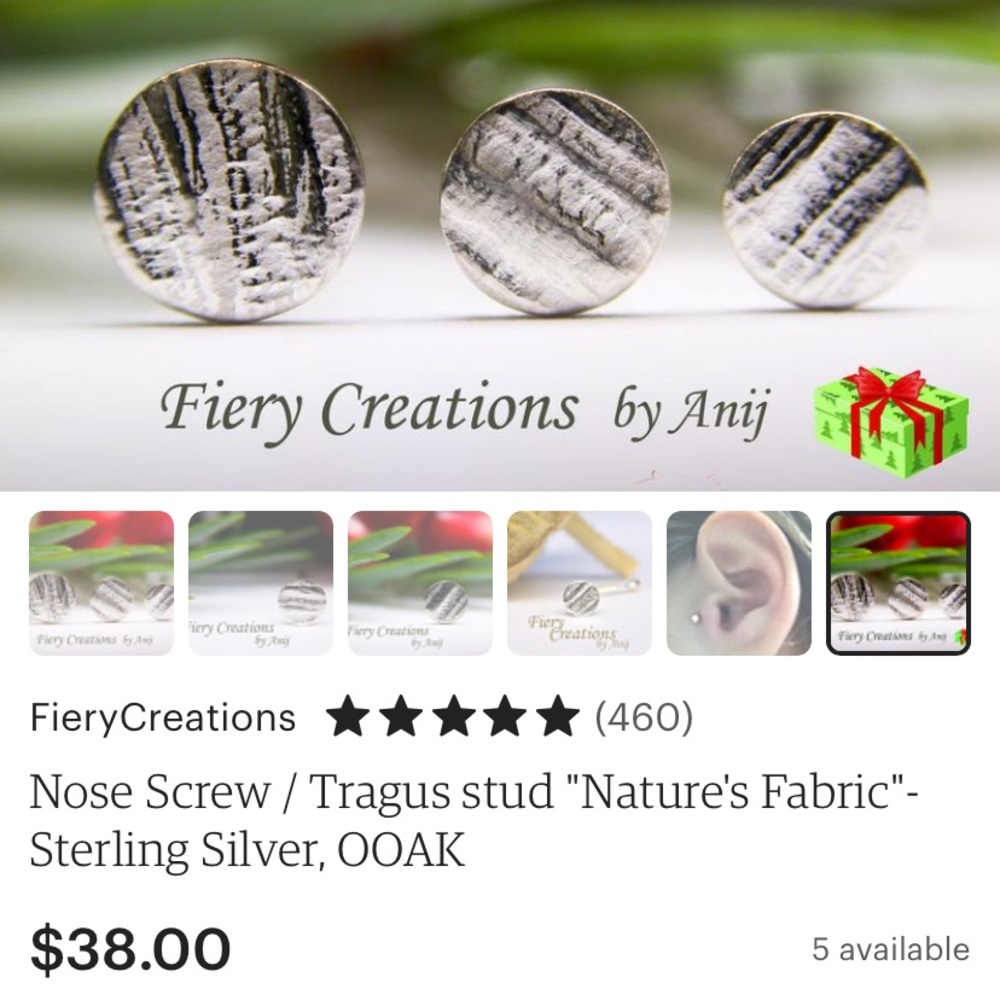 Sterling Silver Nose Screw, 20.5 G